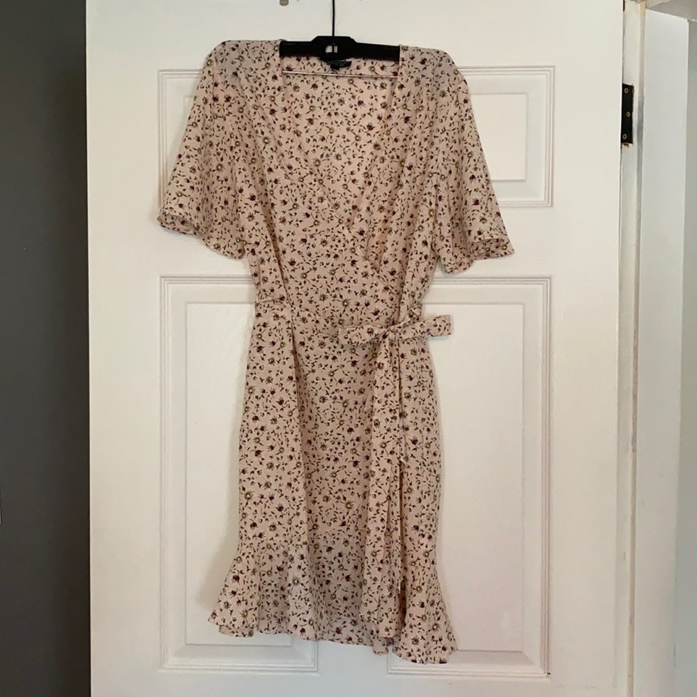 Pink Floral TopShop Wrap Dress